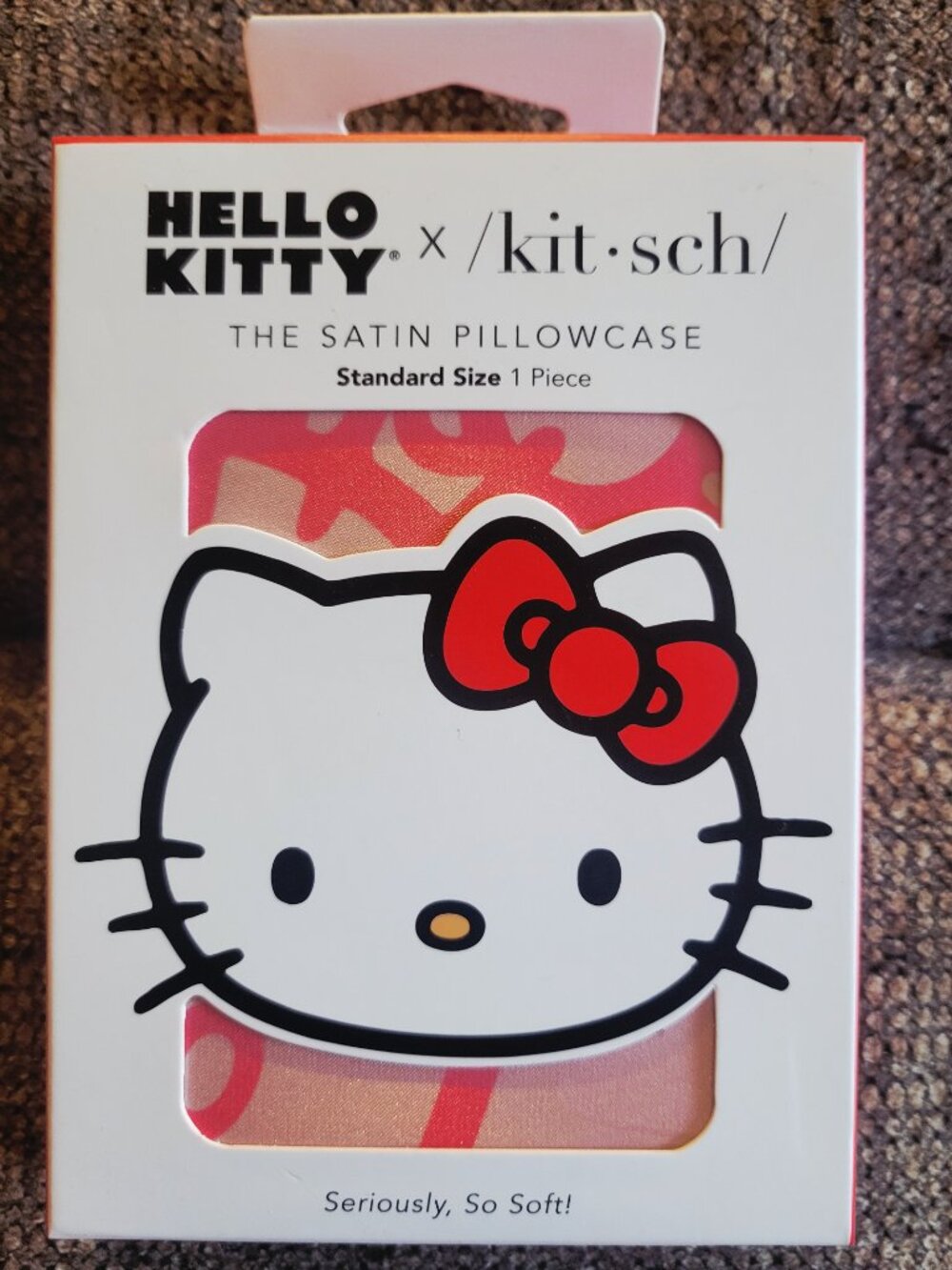 Hello Kitty X Kitsch Satin Pillowcase NWT New in Box Standard Pink Kitty Faces